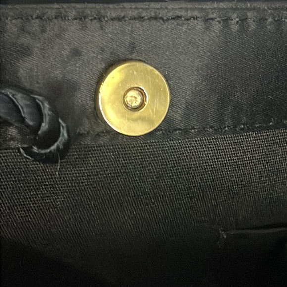 Vintage Whiting & Davis Made in Macau Black Weaved Front Evening Bag - Picture 4 of 8